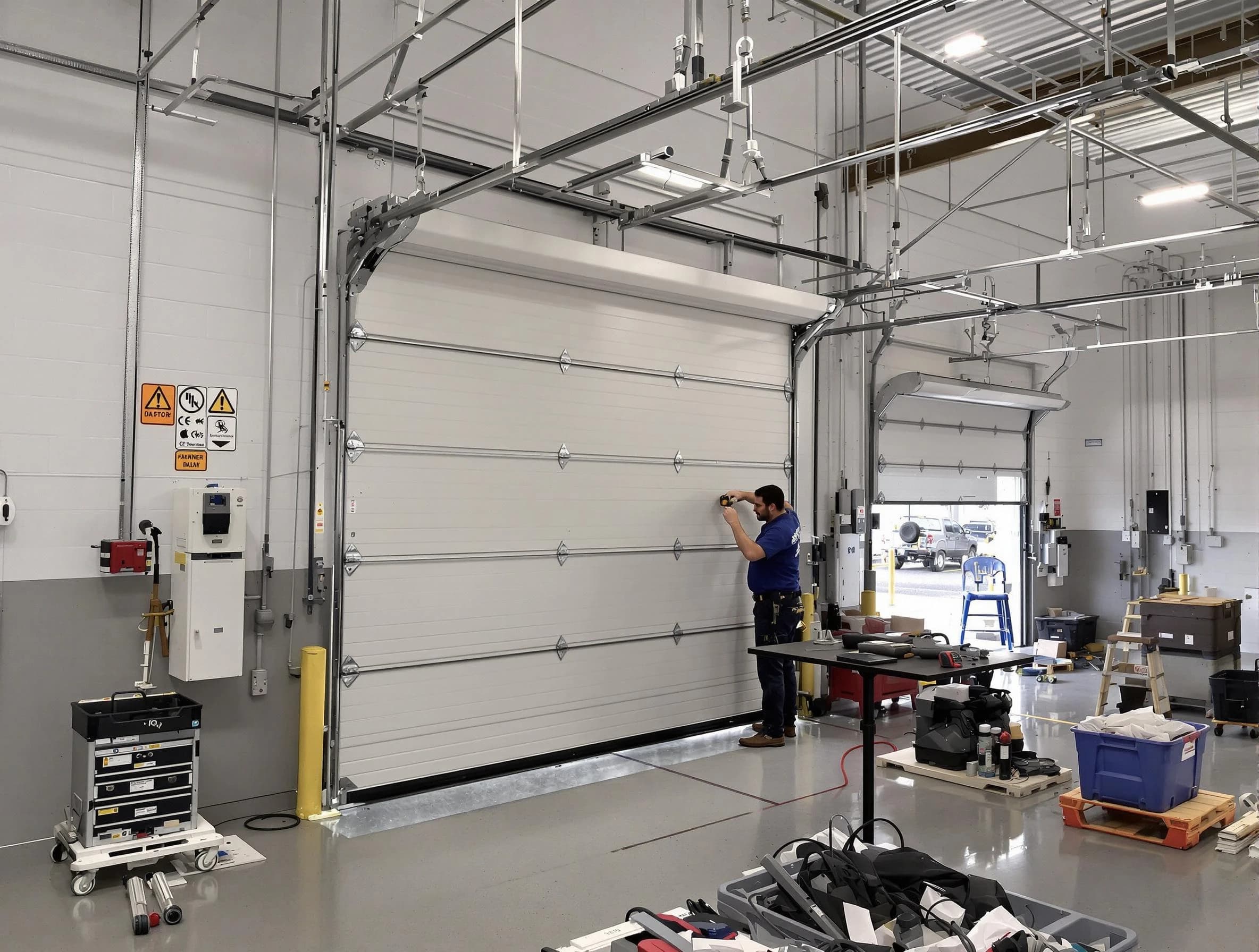 Commercial garage door repair being performed by Fairfield Plantation Garage Door Repair expert in Fairfield Plantation