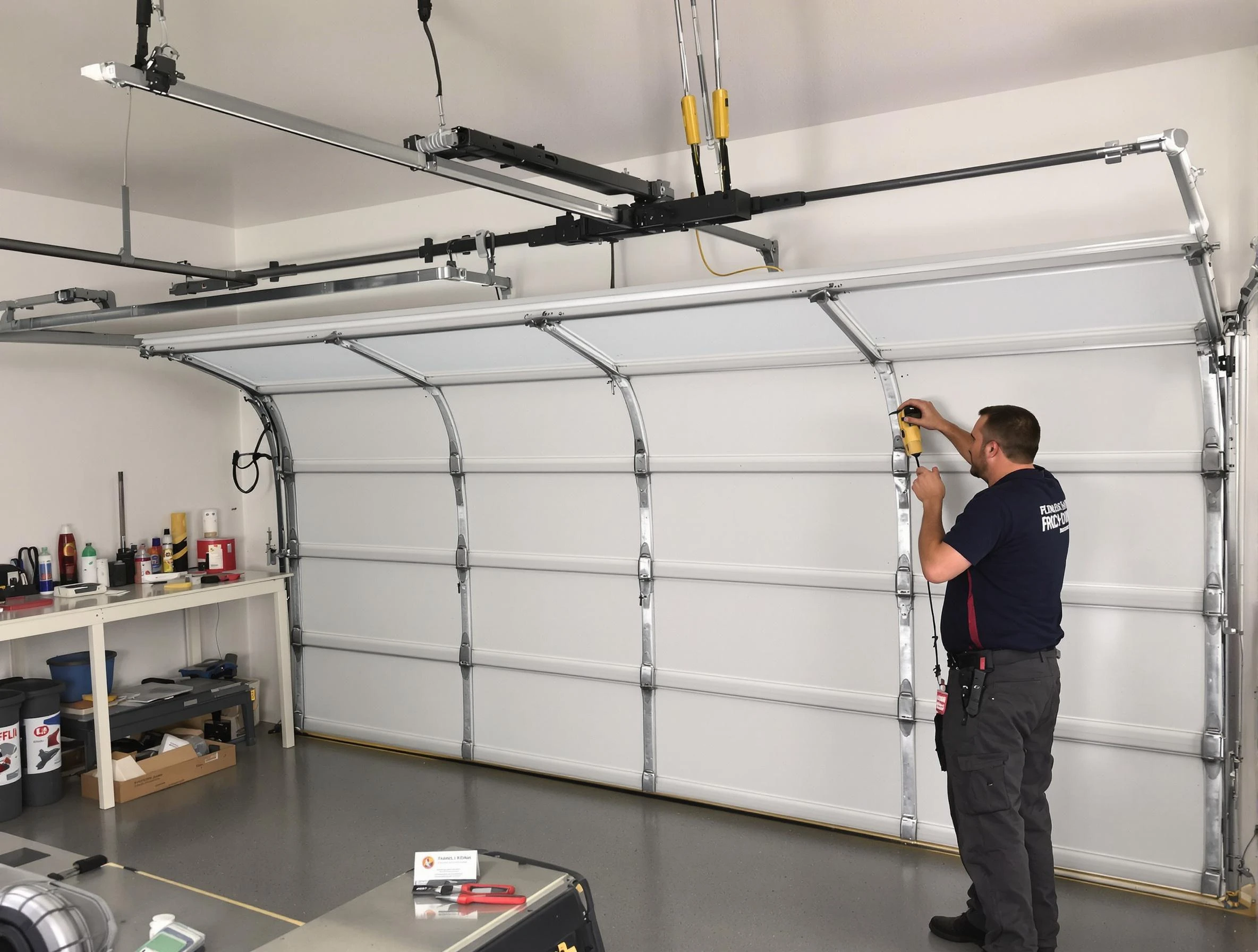 Fairfield Plantation Garage Door Repair certified technician performing overhead door system repair in Fairfield Plantation
